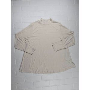 Old Navy Tan Ribknit Mock Collared Tunic Top Large